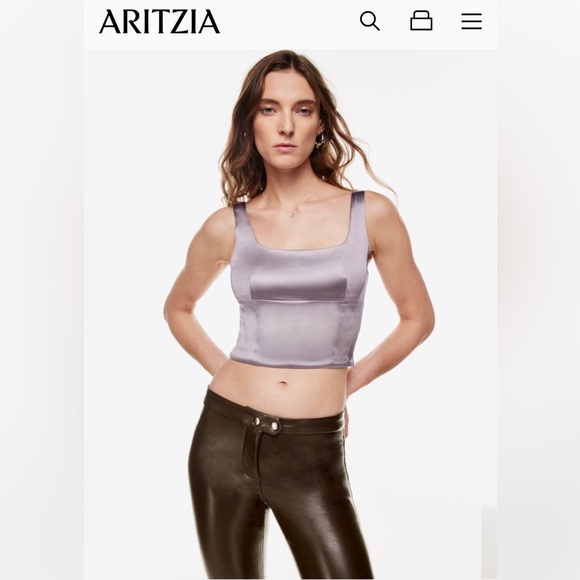 Aritzia Wilfred Shine Bustier - Dove Mauve - Picture 5 of 9